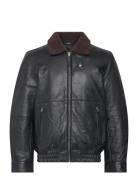 Geo Leather Jacket Black Les Deux