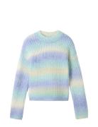 Cropped Color Run Knit Blue Tom Tailor