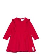 Flared Dress Flounce Red Red Geggamoja