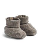 Wool Fleece Booties Lei Brown Wheat