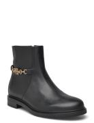 Th Chain Leather Low Bootie Black Tommy Hilfiger