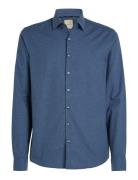 Flannel Solid Slim Shirt Blue Calvin Klein