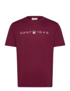 Printed Graphic Ss T-Shirt Burgundy GANT