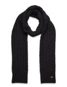 Cable Knit Scarf Black Coach Accessories