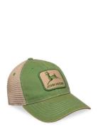 St Washed Logo Mens Cap Ivory - Dark Green John Deere Green American N...