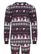 Christmas Heart Pajamas Navy Black Christmas Sweats