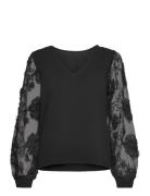 Vmemmaly Ls V- Neck 2-Way Top Jrs Ga Black Vero Moda