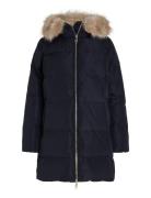 Mw Down Reg Coat With Fur Navy Tommy Hilfiger