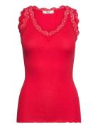 Rmwbalta Sl Regular V-Neck Top Red RM By Rosemunde