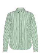 Reg Classic Poplin Striped Shirt Green GANT