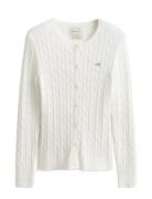 Stretch Cotton Cable Cardigan White GANT