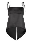 Mette Open Back Strappy Top Black Malina