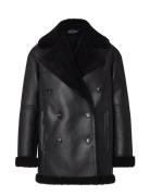 Daniella Faux Shearling Coat Black Lexington Clothing