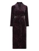 Lrl L/S Shawl Collar Long Robe Burgundy Lauren Ralph Lauren Homewear