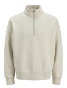 Jjeurban Edge Sweat Half Zip Stydaw24 Ln Cream Jack & J S