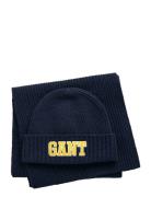 Gant 1949 Beanie Scarf Gift Set Navy GANT