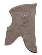 Balaclava Flower Emb. Wool Beige Huttelihut