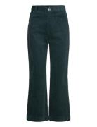 Regular Waist Straight Leg Corduroy Trousers Green Monki