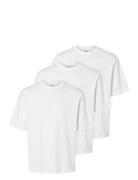 Slhlooseoscar Ss O-Neck Tee 3 Pack White Selected Homme