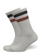 Woods Rib Stripe Socks - 2-Pack White Les Deux