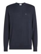 Cotton Silk Blend Cn Sweater Navy Calvin Klein