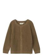 Nmnemlen Lin Ls Knit Card Lil Noos Brown Lil'Atelier