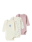 Nbfbody 3P Ls Jet Stream Flower Noos Beige Name It