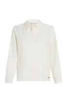 Soft Viscose Regular Ls Shirt White Tommy Hilfiger