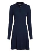 Rayon Cable F&F Ls Midi Dress Navy Tommy Hilfiger