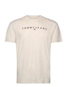 Tjm Reg Linear Logo Tee Ext Cream Tommy Jeans