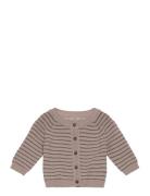 Cardigan Wool Knit Stripe Beige Huttelihut