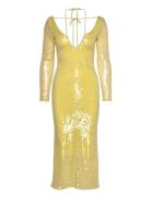 Verona Sequin Maxi Dress Yellow Bardot