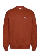 Clyde Aop Sweatshirt Orange Les Deux