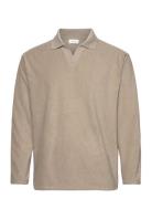 V-Neck Jacquard Polo L/S Beige Lindbergh