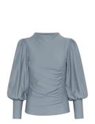 Rifagz Puff Blouse Blue Gestuz