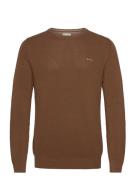 Cotton Pique C-Neck Brown GANT