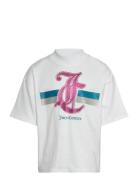 Glitter Stripe Boxy Tee White Juicy Couture