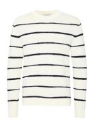 Cfkarl Uneven Striped Knit White Casual Friday