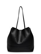 Pebbled Effect Shopper Bag Black Mango