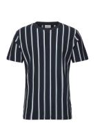Striped Piqué Tee S/S Navy Lindbergh