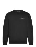 Loopback Embroidered Crew Neck Sweatshirt Black Lyle & Scott