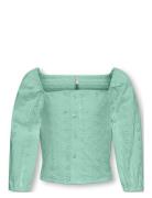 Kogpilea 3/4 Emb Anglaise Shirt Wvn Green Kids Only