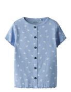 Nmfvemia Aop Ss Slim Top Blue Name It