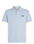 Stretch Pique Slim Button Polo Blue Calvin Klein