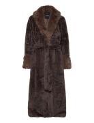 Caroline Fake Fur Jacket Brown Ella&il