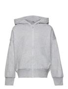 Sweatshirt Hoodie W Zip Solid Grey Lindex