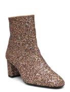 Bootie - Block Heel - With Zippe Brown ANGULUS