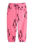 Penguin Fleece Trousers Pink Mini Rodini