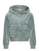 Sweatshirt Velour With Hoodie Green Lindex