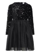 Dress L S Sequins Velvet Top A Black Lindex